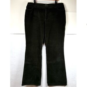 Vtg 90s St Johns Bay Dark Green Stretch Corduroy Wide Leg Pants Womens Sz 16 Y2K